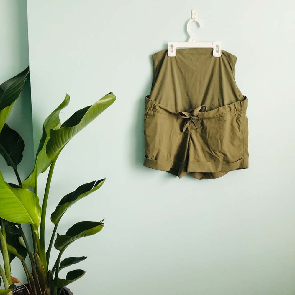 Olive green thyme maternity shorts